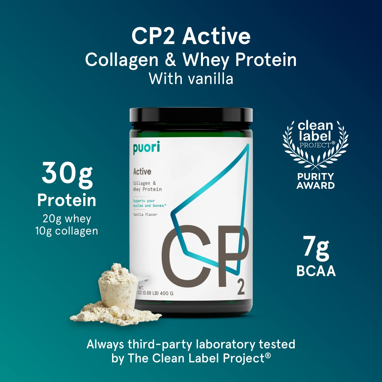 CP2 Whey Protein & Collagen Blend, Bourbon Vanilla Flavor